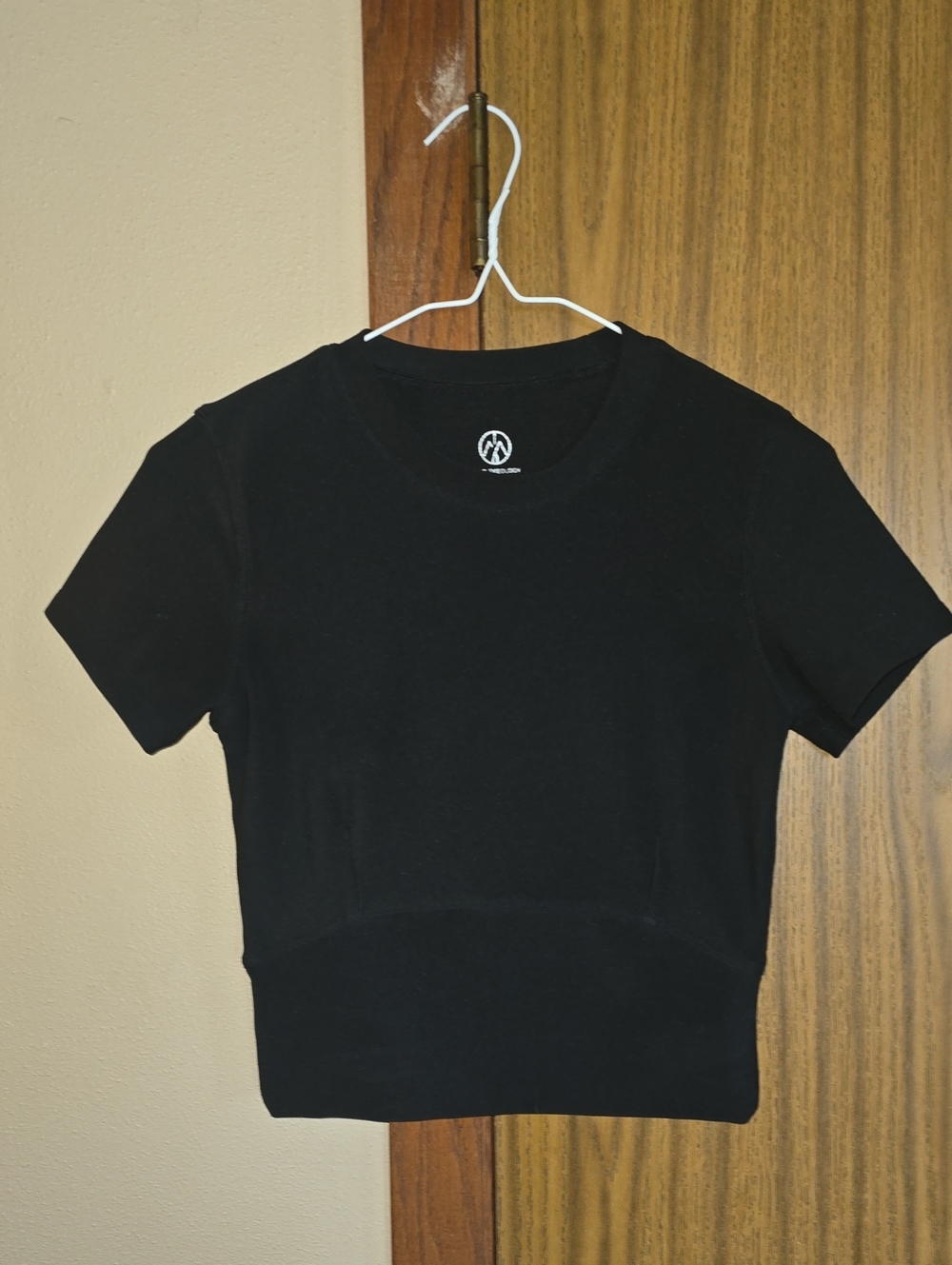 Black Short Sleeve Crew Neck Womens Top by Unknown Brand